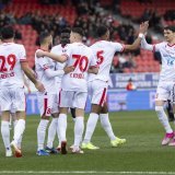 Les joueurs sédunois célèbrent l'ouverture du score de Kololli à la 3ème.